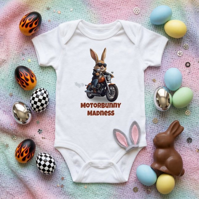 Body Para Bebê Motorbunny Madness - Cute Biker Rabbit Motorcycle (Criador carregado)