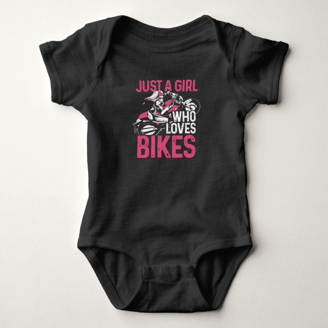 Body Para Bebê Motorcycle Biker Motorbike Rider Apenas Uma Garota (Frente)