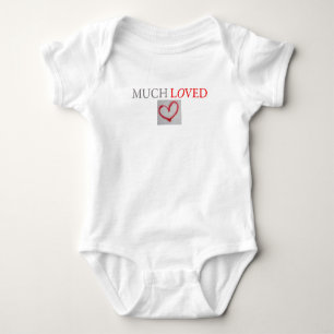 Body Para Bebê MUITO AMADO - Coração de grafite vermelho - menino