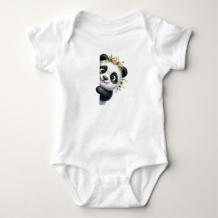 Body Para Bebê Muito Bonita Pequena Panda Escondendo