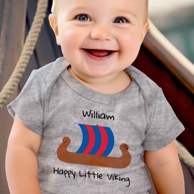 Body Para Bebê Muito feliz viking personalizado (Criador carregado)