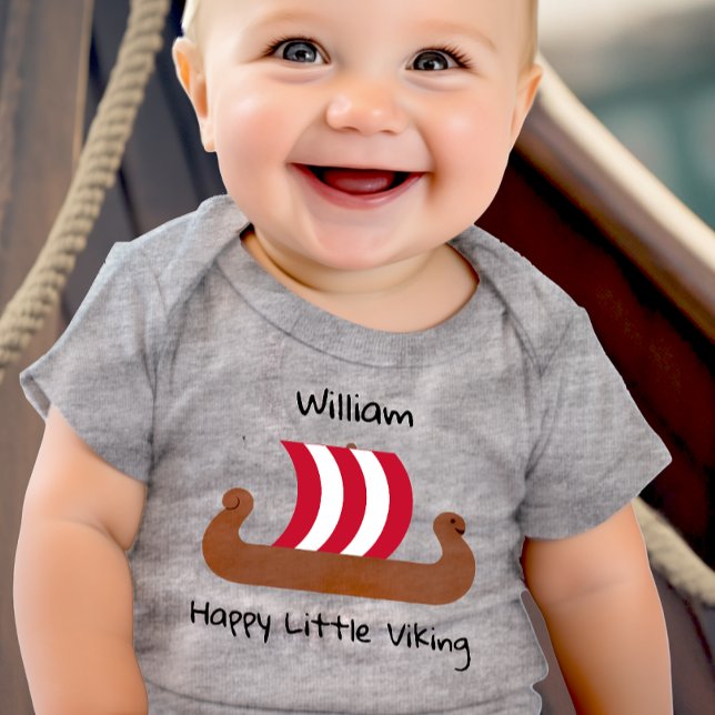 Body Para Bebê Muito feliz viking personalizado (Criador carregado)