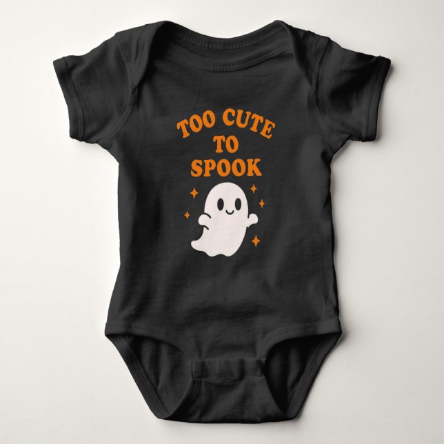 Body Para Bebê Muito Fofo Para Assustar - Fantasma Engraçado de H (Frente)