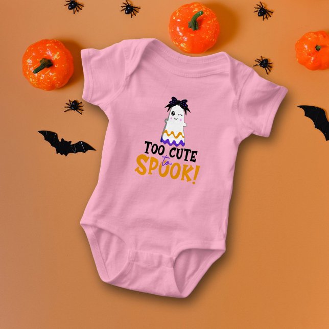 Body Para Bebê Muito Fofo Para Assustar! Halloween Rosa (Criador carregado)