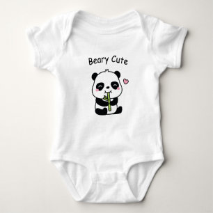 Body Para Bebê Muito Fofo, Pequeno Filhote de Panda Mastigando Ba