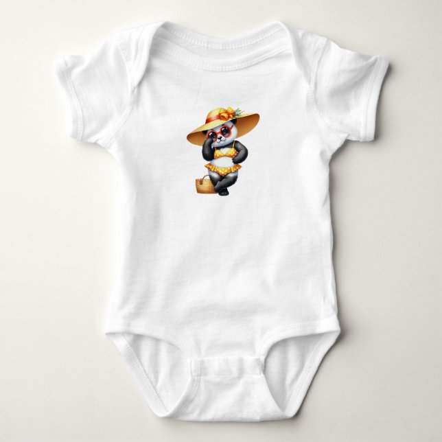 Body Para Bebê Muito Funky Summer Panda (Frente)