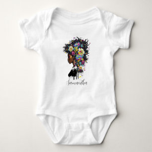 Body Para Bebê Mulher afro-americana afro-espumante
