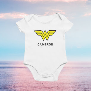 Body Para Bebê Mulher Maravilha Logotipo clássico Adicione se