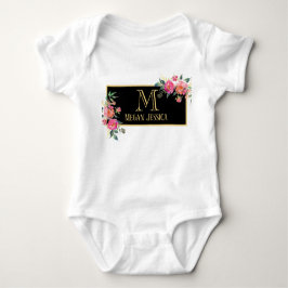 Body Para Bebê mulher monogramada nome personalizado bebê