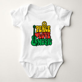Body Para Bebê Música do amor da paz da reggae