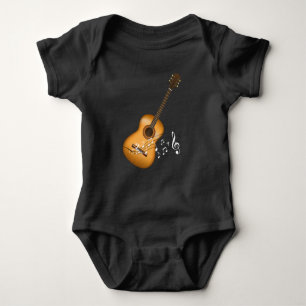 Body Para Bebê Músico de Notas Musicais do Aoustic Guitar Player