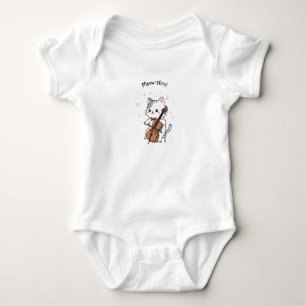 Body Para Bebê Músico de Violoncelo Fofo Gato