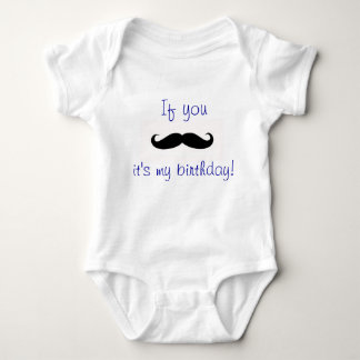 Body Para Bebê Mustache Birthday