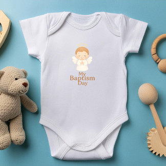 Body Para Bebê My Baptism Day | Cute Angel Baby Bodysuit - GIFTS