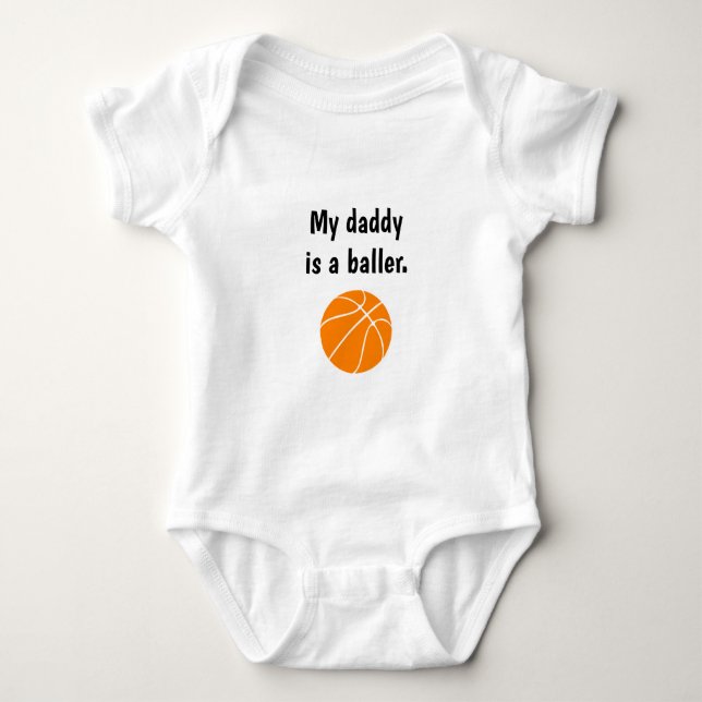 Body Para Bebê “My daddy is a baller.” Basquetebol (Frente)