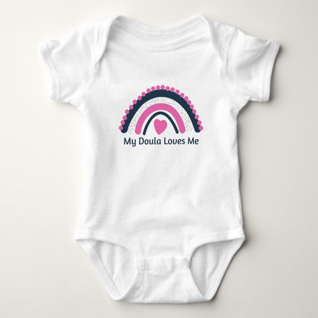 Body Para Bebê "My Doula Loves Me" Boho Rainbow (Frente)