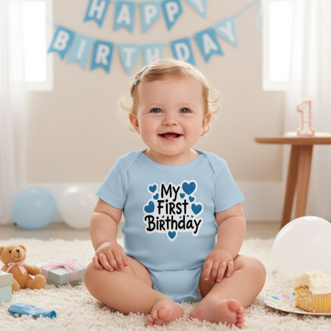 Body Para Bebê My First Birthday bodysuit  (Criador carregado)