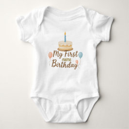 Body Para Bebê My First Birthday Custom Baby Bodysuit