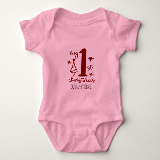 Body Para Bebê My First Christmas Baby Girl (Frente)