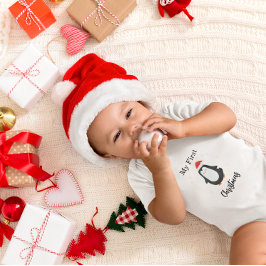 Body Para Bebê My First Christmas Cute Penguin