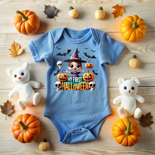 Body Para Bebê My first Halloween: Scares and laughter! (Criador carregado)