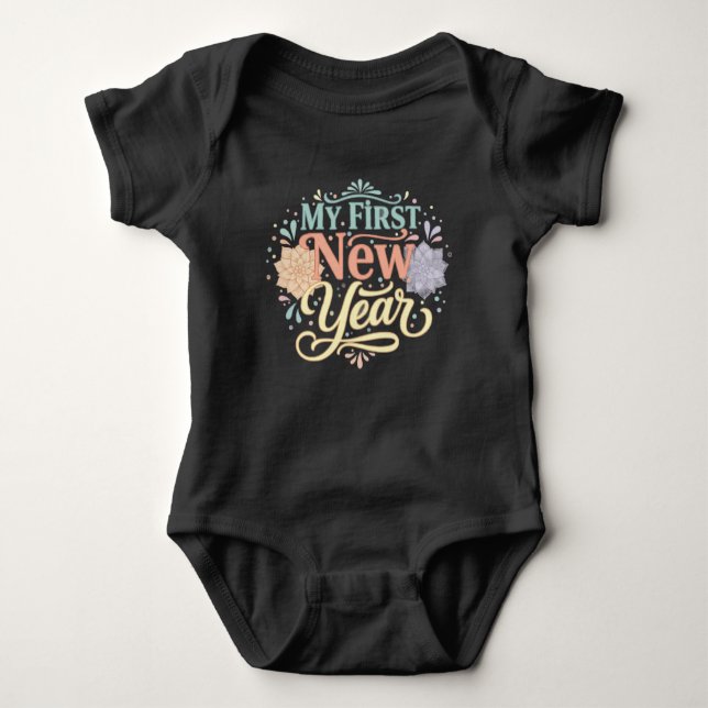 Body Para Bebê My First New Year 2026 Baby  Cute New Year outfit (Frente)