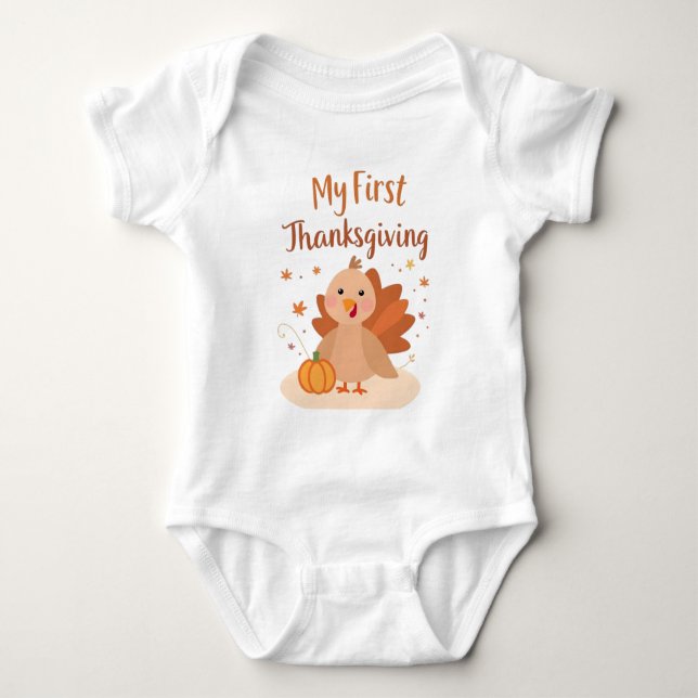 Body Para Bebê My First Thanksgiving Turkey combinaison (Frente)