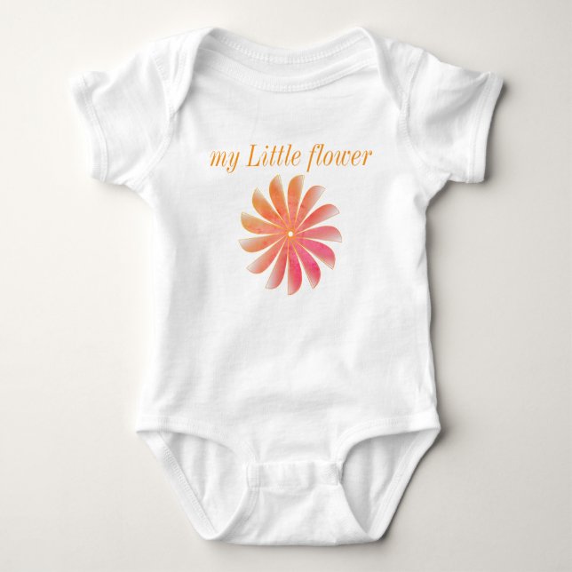 Body Para Bebê my flower Baby Bodysuit (Frente)