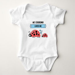 Body Para Bebê My Grandma loves me ladybugs blue