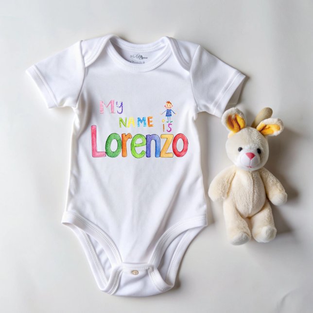 Body Para Bebê My name is Lorenzo (My name is Lorenzo)