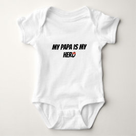 Body Para Bebê My Papa is My Hero Superhero Baby Bodysuit