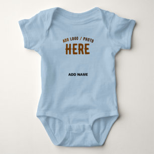 BODY PARA BEBÊ NA MODA MODERNO PERSONALIZÁVEL BRANCO AZUL