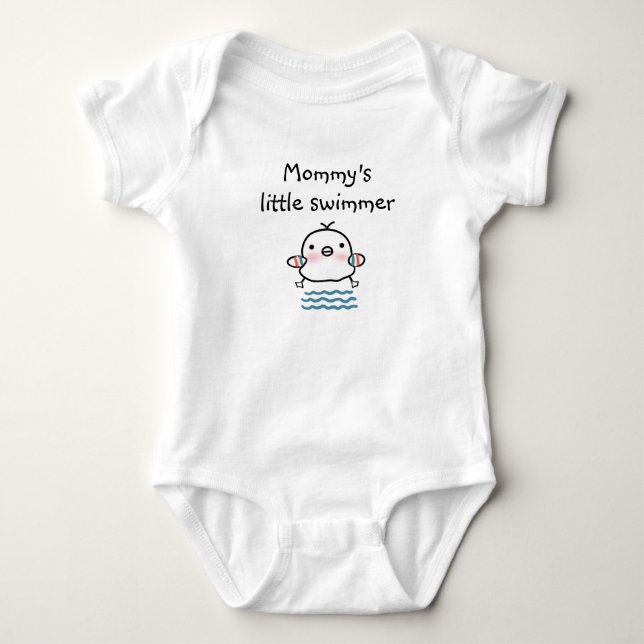 Body Para Bebê Nadador pequeno de mamãe - Personalizado (Frente)