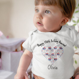 Body Para Bebê Name, July 4th Balloons Heart Newborn - 24mos