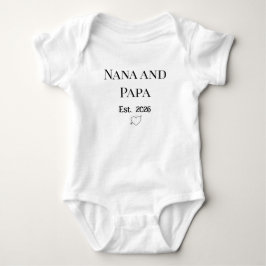Body Para Bebê Nana and Papa Est 2026 Pregnancy Announcement