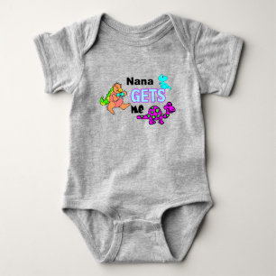 Body Para Bebê Nana Me Traz Com Dinossauros Bebê Roupa
