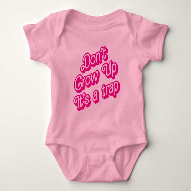 Body Para Bebê "Não cresça, é uma armadilha" (Frente)