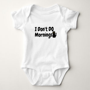 Body Para Bebê Não faço manhãs Black Cat Baby Bodysuit –Divertido