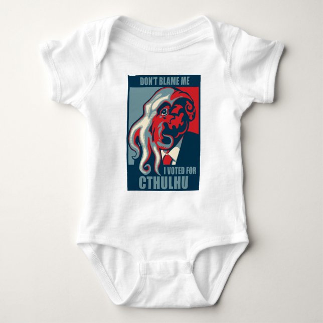Body Para Bebê Não me responsabilize, mim votou para Cthulhu (Frente)