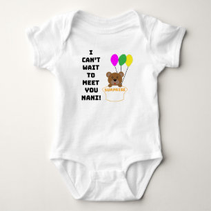 BODY PARA BEBÊ NÃO POSSO ESPERAR PARA CONHECER VOCÊ NANI BABY A