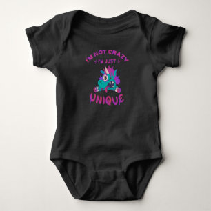 Body Para Bebê Não sou louco, sou único, Mad Unicorn