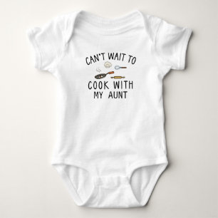 Body Para Bebê Não Vou Esperar para Cozinhar com Minha Tia Assand
