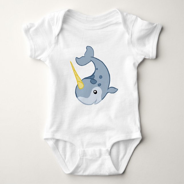 Body Para Bebê Narwhal bonito (Frente)
