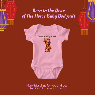 Body Para Bebê Nascer do Ano do Bebê Cavalo Fita Porcaria
