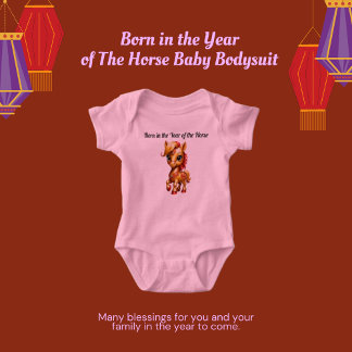 Body Para Bebê Nascer do Ano do Bebê Cavalo Fita Porcaria