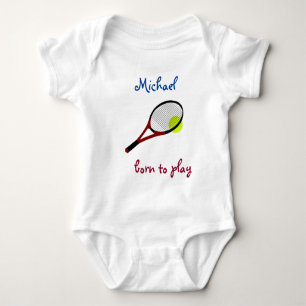 Body Para Bebê Nascer para jogar, Tênis Ball e Racquet, Personali