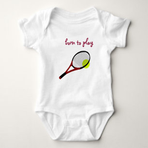 Body Para Bebê Nascer para jogar, Tênis Ball e Racquet, Trendy C
