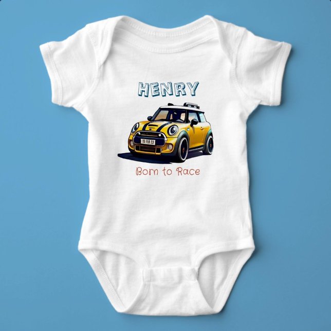 Body Para Bebê Nascer para Race Nome Personalizado (Born to Race)