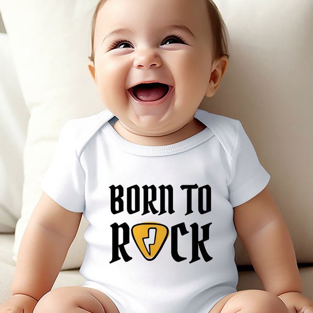 Body Para Bebê Nascer para Rock Legal (Born to Rock cool baby bodysuit)