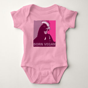 Body Para Bebê Nascer Vegan Pink Pop Art Chicken Jumper Bebê